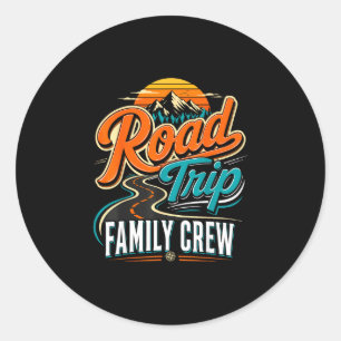 Family road trip adventure vacation classic round sticker