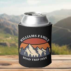 Family Road Trip Custom Reunion Keepsake Black Can Cooler