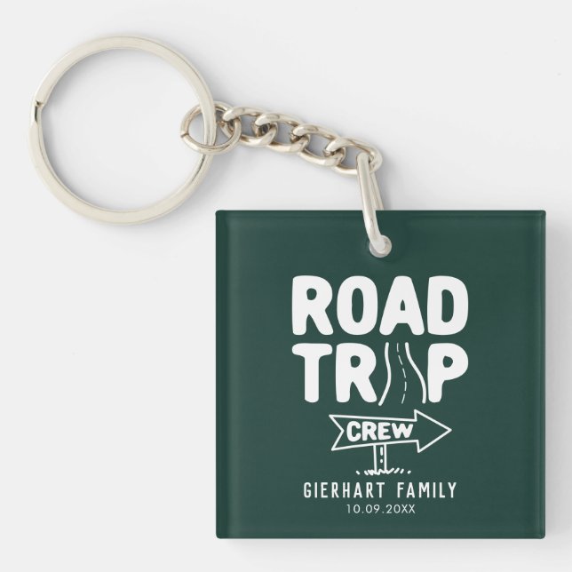 Family Road Trip Custom Summer Trip Keepsake Key Ring (Front)