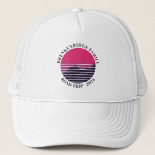 Family Road Trip Mountain Retro Custom Trucker Hat