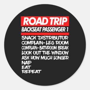 Family Road Trip Shirts Funny Vacation Summer Outd Classic Round Sticker
