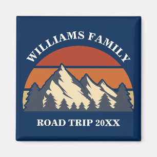 Family Road Trip Vacation Mountains Custom Reunion Magnet