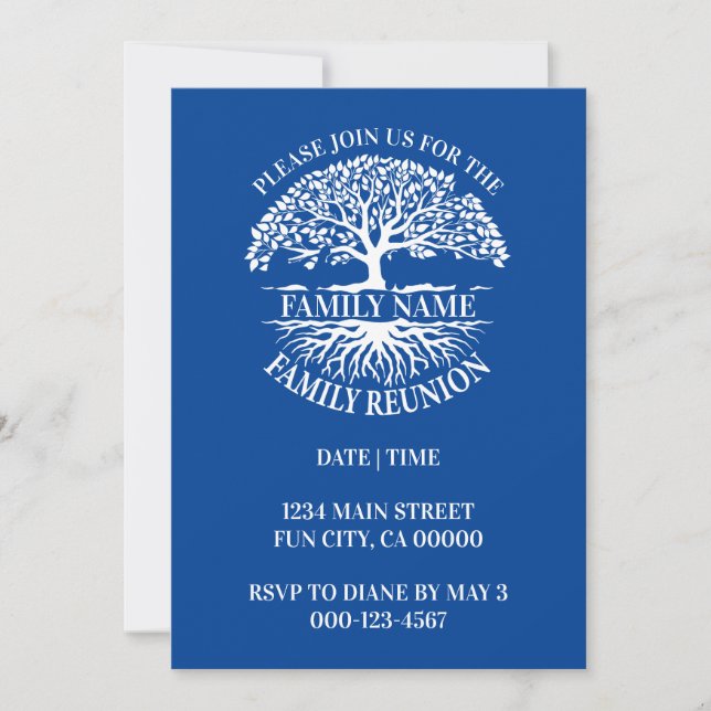 Family Roots Family Reunion Family Tree Invitation (Front)