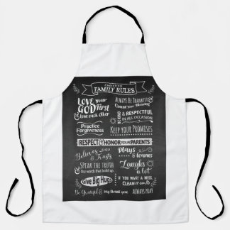 Family Rules - Christian values to live together Apron