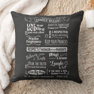 Family Rules - Christian values to live together Cushion