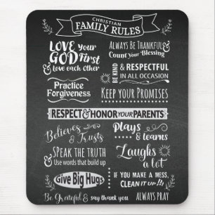 Family Rules - Christian values to live together Mouse Pad