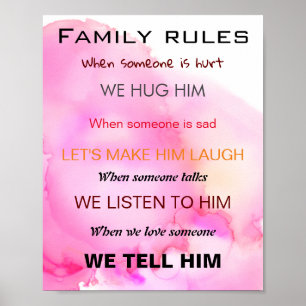 Family rules in colours poster