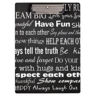 Family Rules Last Name Personalised Cus Clip Board