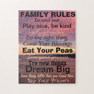FAMILY RULES, Personalised Family Jigsaw Puzzle