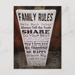 Family Rules Postcard