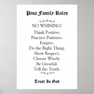 Family Rules Poster