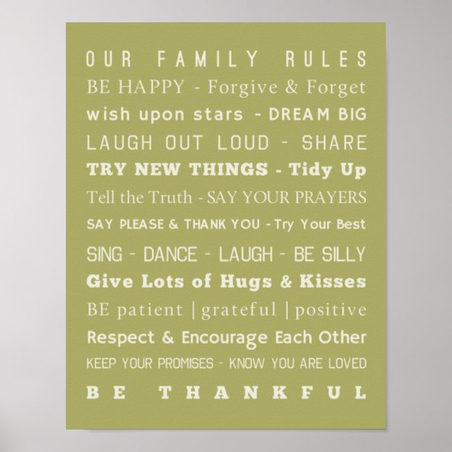 Family Rules Poster (Front)