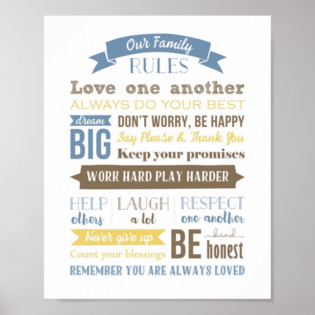 Family Rules Poster Prints (Front)