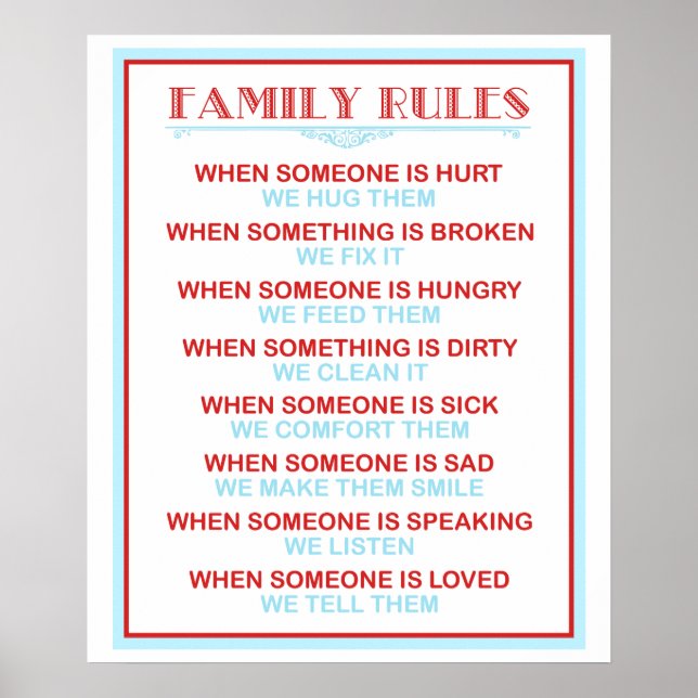 Family Rules print or poster (Front)