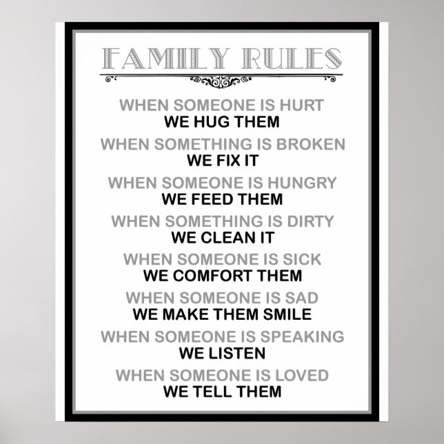 Family Rules print or poster (Front)