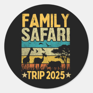 Family Safari Trip 2025 Family Matching Squad Vaca Classic Round Sticker