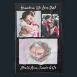 Family says, "I Love You" Grandma PersonalizeBlack Tea Towel<br><div class="desc">Nothing touches a Grandmother's heart like the Family saying,  "I Love You" with words and pictures. Personalise this Black and white kitchen towel with your names,  message,  3 photos or art.</div>