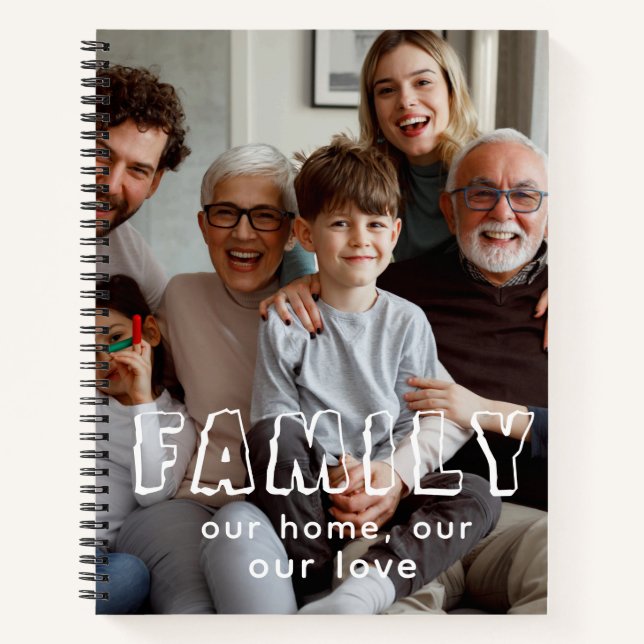 Family Script Collage Chic  Notebook (Front)