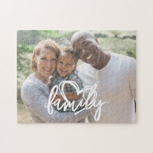 Family Script   Custom Family Photo Jigsaw Puzzle