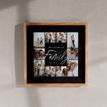 Family script elegant modern minimal photo collage poster<br><div class="desc">Family script elegant modern minimal black personalised photo collage simple clean lines family gift print.</div>