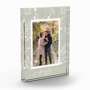 FAMILY Script Overlay Elegant Botanicals Photo Block