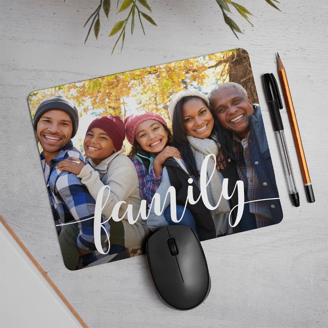 Family Script Overlay Photo Mouse Pad (Creator Uploaded)
