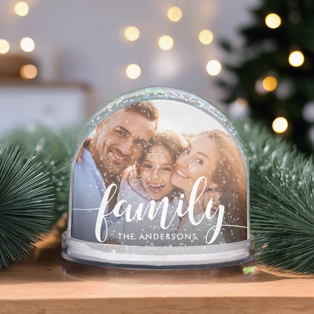 Family Script Overlay Photo & Name Snowglobe (Creator Uploaded)