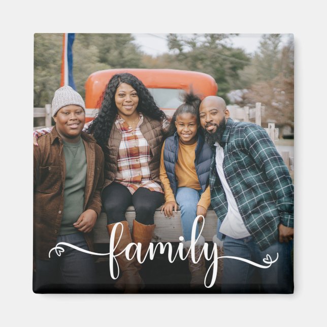 Family Script Photo Magnet (Front)