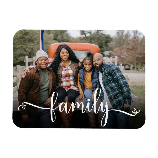 Family Script Photo  Magnet (Horizontal)