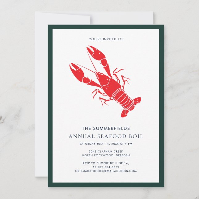 Family Seafood Boil Crawfish Cookout Invitation (Front)