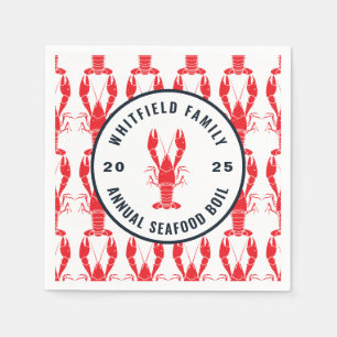 Family Seafood Boil Lobster Custom Paper Napkin