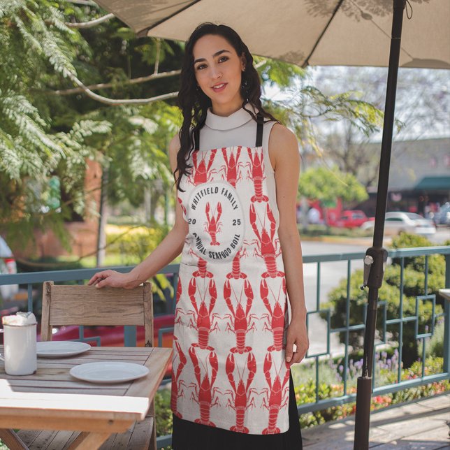 Family Seafood Boil Personalised Lobster Apron (Lobster Boil All Over Print Apron For Women)
