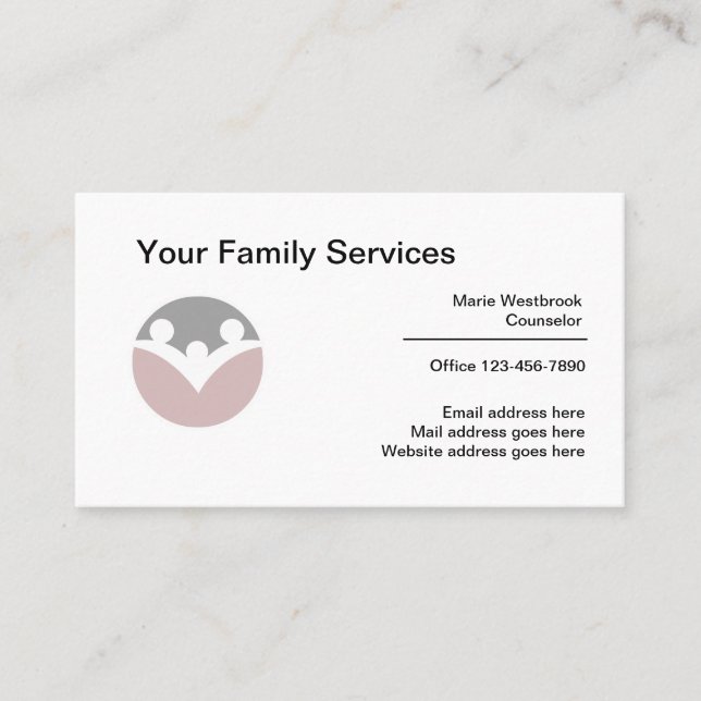 Family Services Business Cards Design (Front)