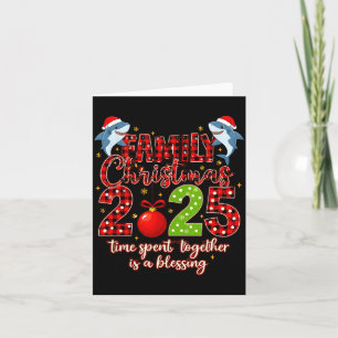 Family Shark Christmas 2025 Santa Merry Time Spent Card