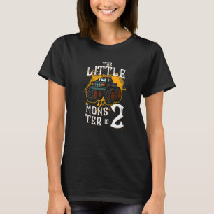 Family Siblings Monster Trucks Birthday I Am Two 2 T-Shirt