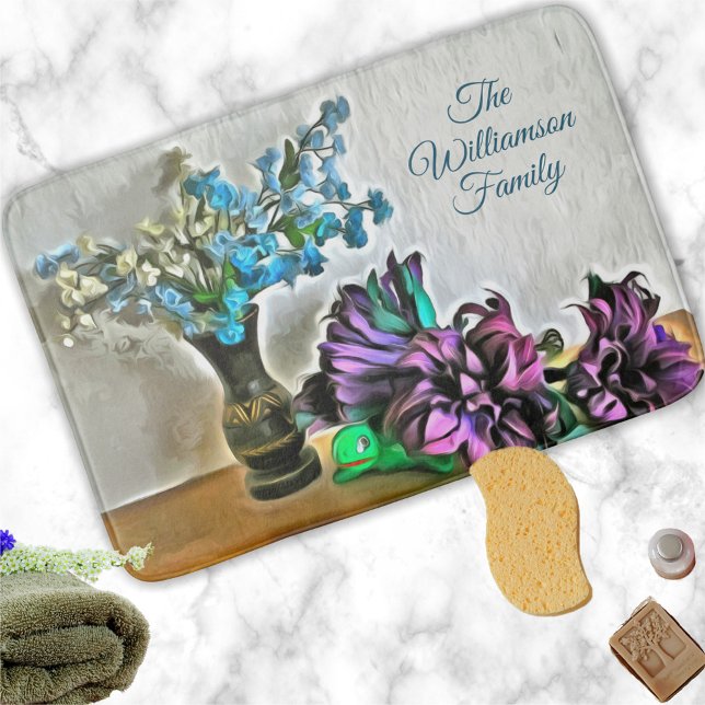 Family Silk and Corn Husk Flowers 2190 Bath Mat (Creator Uploaded)