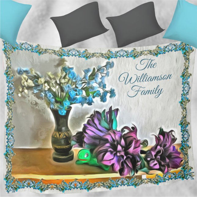 Family Silk and Corn Husk Flowers 2190 Fleece Blanket (Creator Uploaded)
