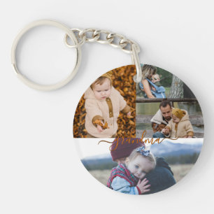 Family Simple Collage Modern Love Grandma Mum Key Ring