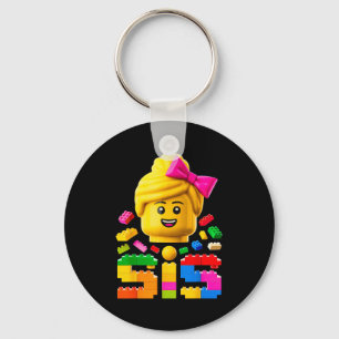 Family sister master builder building bricks key ring