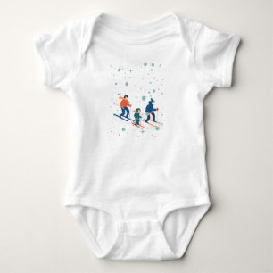 Family Ski Adventure Baby Bodysuit. Bodysuit