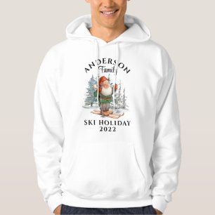 Family Ski Holiday With Name and Year Hoodie