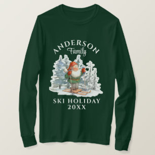 Family Ski Holiday With Name and Year T-Shirt