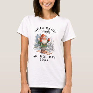 Family Ski Holiday With Name and Year T-Shirt
