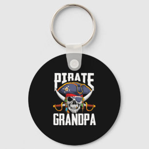 Family skull pirate grandpa jolly roger crossbones key ring