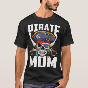 Family Skull Pirate Mum Jolly Roger Crossbones T-Shirt