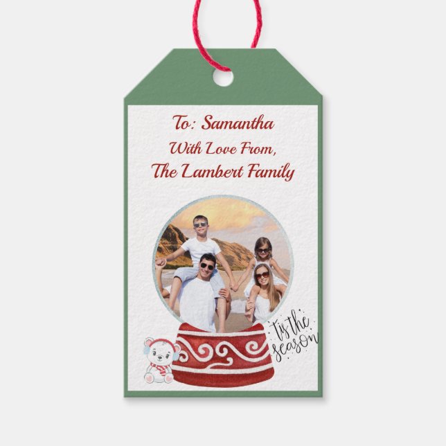 Family Snowglobe Gift Tags (Front)