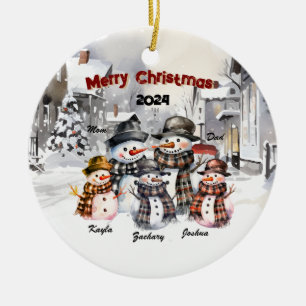 Family Snowman Personalized Christmas Ornament
