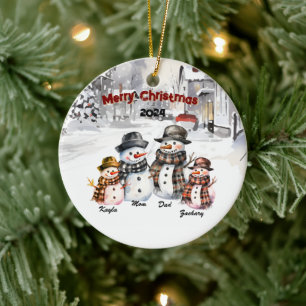 Family Snowman Personalized Christmas Ornament