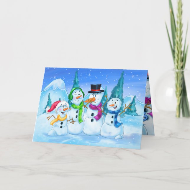 Family snowmen cards (Front)