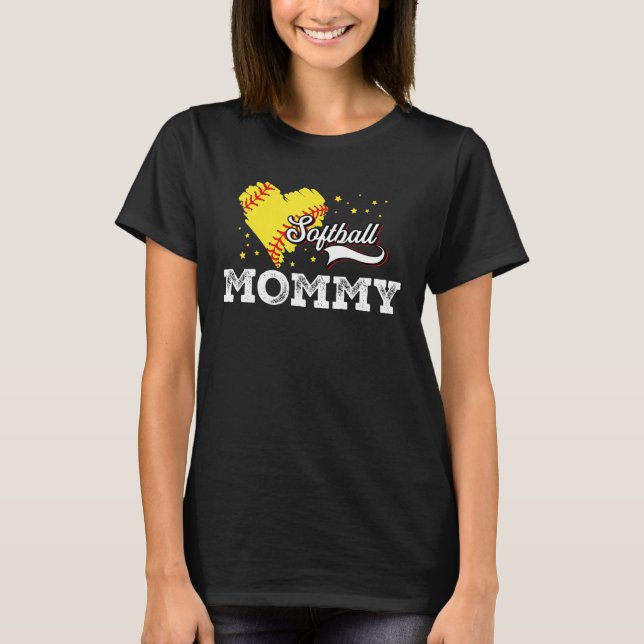 Family Softball Palyer Mommy Softball Mother Grand T-Shirt (Front)